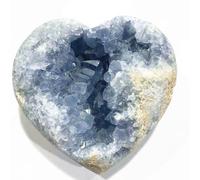 VWWJCCRO Spiritual Crystal Cluster Blue Celestite Heart geode 700g-1000g 1pc