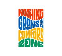 VWWJCCRO Success & Personal Development Art - “Nothing Grows in Comfort Zone” Canvas Print, Colorful Abstract Motivational Wall Decor (Framed,16x24inch(40x60cm))