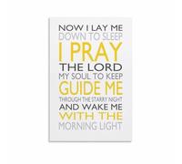VWWJCCRO Sweet Dreams Prayer Canvas Painting Inspirational Bible Verse Wall-Art for Nursery Decor Bedroom Religious Nursery Rhyme Poster(Unframed,08x12inch(20x30cm))