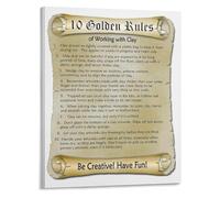 VWWJCCRO The Potters Handbook Golden Rules of Ceramics Poster Reference Guide for Home Studio Decor(Framed,08x12inch(20x30cm))