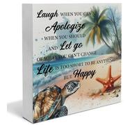 VWWJCCRO Whimsical Underwater Turtle Art, Beach Themed Canvas Poster for Home, Playful Decor for Bathroom, Office or Dorm(Framed,12x18inch(30x45cm))