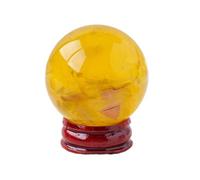 VWWJCCRO Yellow Fluorite Purple mica symbiotic Ball Ornaments Crystal raw Stone Polished Feng Shui Seven Star Array,45mm
