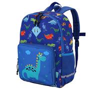 VX VONXURY Kids Backpack, 12.3L Lightweight Water-resistant Toddler Backpack for Boys Age 3-8, Cute Preschool School Bag with Chest Strap, Fits A4 Books (Dinosaur)