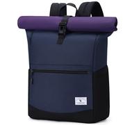 VX VONXURY Roll Top Backpack for Women,15.6 inch Laptop Backpack for Men,Water Resistant Top Open Casual Daypack for School Work Travel，Blue and Purple