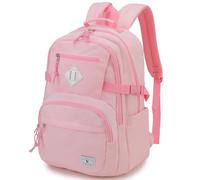 VX VONXURY School Backpack,Classical Basic Large Capacity Casual Backpack For Travel, Water Resistant Bookbag for Teens Boys Girls, Pink