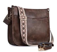 VX VONXURY Shoulder Bag for Women, Fashion Vegan Leather Crossbody Bag, Stylish Bucket Bag Lady Hobo Handbag with 2PCS Adjustable Straps,Coffee