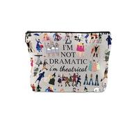 Vxcbad Broadway Musical Gift Makeup Bag Theatre Bag - 'I'm Not Dramatic I'm Theatrical' Zipper Cosmetic Pouch - Gift for Theatre Fans