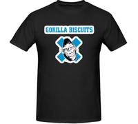 VXCEVF Gorilla Biscuits Logo Men's Classic Round Neck T-Shirt Fashion Short Sleeve Top 100% Cotton Black(Medium)