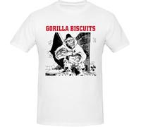 VXCEVF Gorilla Biscuits Men's Classic Round Neck T-Shirt Fashion Short Sleeve Top 100% Cotton Black(X-Large)