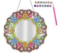 Vxcvzv 1 Pair Diamond Painting DIY Diamonds Paint Mirror Craft Set Mandala Cosmetic Mirrors Birthday Gift Toy for Boys and Girls