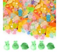 Vxcvzv 120 PCS Luminous Mini Resin Animals 2-3cm/0.79-1.18inches Mixed Styles Tiny Animal Figures for Garden Dollhouse Landscape Decor DIY Craft
