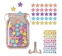 Vxcvzv 1Pcs Reward Jar for Children's Behavior, Wooden Reward Chart for Children's Good Behavior with 30 Stars, Reward Chart for Daily Routine Bedtime Chores Class (Star)