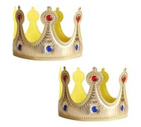 Vxcvzv 2 Pcs Gold Crowns for Kids King Birthday Party Halloween Costume Accessories Props (A)