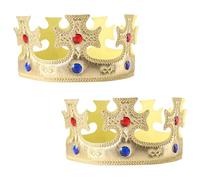 Vxcvzv 2 Pcs Gold Crowns for Kids King Birthday Party Halloween Costume Accessories Props (B)