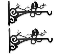 Vxcvzv 2PCS Heavy Duty Hanging Basket Brackets，Wall Mounted Plant Hangers for Gardens/Patios/Concretes Black Multi Use Hooks for Bird Feeders/Lanterns/Wind Chimes