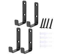 Vxcvzv 4PCS Heavy Duty Hooks, Black Ladder Hook for Garages Storage,Walls Hooks Heavy Duty for Tools, Workshop, Shed, L Shaped (Black)