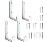 Vxcvzv 4PCS Heavy Duty Hooks, White Ladder Hook for Garages Storage,Walls Hooks Heavy Duty for Tools, Workshop, Shed, L Shaped