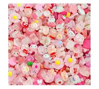 Vxcvzv 50Pcs Mixed Fruit Animal Charms Set, Cute Resin Charms Flatback Beads for DIY Scrapbooking Crafts, Phone Case Pencil Cases Decor