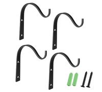 Vxcvzv Hanging Basket Bracket,4Pack Heavy Duty Hooks for Hanging Plants Bird Feeders Lanterns, Iron Small Plant Hangers Outdoor,10x8cm/4x3in,Black