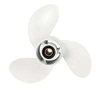 VXDEFP Outboard Propeller, 6G1-45941-00-El for 6-8Hp 8 1/2 X 8 1/2 Boat Outboard Propeller White Aluminum Alloy 7 Spline Tooths R Rotation 3 Blades