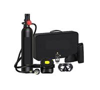 VXDEFP Scuba Diving Tank Set 1L Portable Rebreather, Large-capacity Diving Oxygen Cylinder Respirator Supports 5-10 Minutes Of Underwater Breathing, Diving Equipment(Nero)