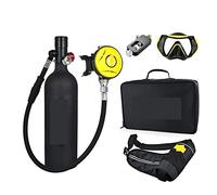 VXDEFP Scuba Diving Tank Set Diving Oxygen Cylinder 1L Capacity Portable Diving Respirator(Blackhead in black bottle)