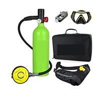 VXDEFP Scuba Diving Tank Set Diving Oxygen Cylinder 1L Capacity Portable Diving Respirator(Blackhead in green bottle)