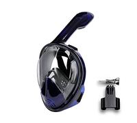 VXDEFP Scuba Diving Tank Set Professional Snorkeling Diving Mask Underwater Full Face Snorkel Mask Anti Fog Goggles For Adult Swimming Equipment(Dark blue,S/M)