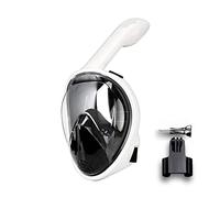VXDEFP Scuba Diving Tank Set Professional Snorkeling Diving Mask Underwater Full Face Snorkel Mask Anti Fog Goggles For Adult Swimming Equipment(White black,L/XL)