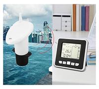 VXDEFP Water Level Sensor, Water Tank Liquid Level Meter With Temperature Sensor Water Level Time With 3.3 Inch LED Display Ultrasonic Wireless