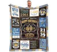 VXDRZGT 60th Blanket, 60 x 50 inch, 60th Birthday Gifts for Men, Gifts for 60 Year Old Man