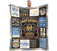 VXDRZGT 80th Birthday Blanket 60 x 50 inch, 80th Birthday Gifts for Men, 80 Year Old Birthday Gifts for Men, 1945 Birthday Gifts for 80 Year 0ld Man