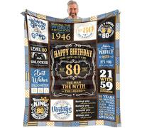 VXDRZGT 80th Birthday Blanket 60 x 50 inch, 80th Birthday Gifts for Men, 80 Year Old Birthday Gifts for Men, 1945 Birthday Gifts for 80 Year 0ld Man