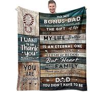 VXDRZGT Fathers Day Bonus Dad Gifts - Step Dad Gifts from Daughter, Son - Gift for Stepdad for Father's Day - Stepped Up Dads Gift - Bonus Dads Birthday Throw Blanket 60" x 50"