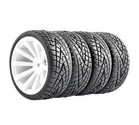 VXELY 1Set 4PCS Rubber RC Racing Tires Car On Road Wheel Rim, for HSP, for HPI, 1/10, for HSP, 94123/94122/94103/D4/D3 603 All Rc Car Tyre(602-8001)