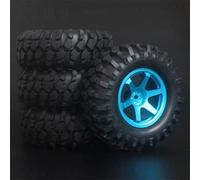 VXELY 4PCS 1/10 1.9Inch Off Road Climb Rock Crawler Car Tires Super Soft 96MM Rubber Tyre Metal Wheel Rim, for Tamiya, CC01 D90 110 Rc Car Tyre(Blue)