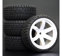 VXELY 4pcs 1/10 On-Road Car Tires 26 * 64MM ABS Wheel Rim Rubber Tyre 702, for HSP, for Tamiya, for HPI, for Kyosho, 94122 94123 D3 D4 Tt02 Rc Car Tyre(702-8003)