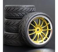 VXELY 4pcs 1/10 On-Road Car Tires 26 * 64MM ABS Wheel Rim Rubber Tyre 9003, for HSP, for Tamiya, for HPI, for Kyosho, for Sakura, 94122 94123 D3 D4 Tt02 Rc Car Tyre(9003-6086)