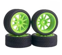 VXELY 4pcs 1/10 On-Road Car Tires 26 * 64MM ABS Wheel Rim Rubber Tyre 910, for HSP, for Tamiya, for HPI, for Kyosho, 94122 94123 D3 D4 Tt02 Rc Car Tyre(910G-6085)