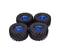 VXELY 4PCS AX-3003 135mm Tyre Rubber Tire Wheel ABS Rim Hub 1/10 RC Bigfoot, for HSP, for HPI, for Monster, Truck Model Spare Parts Rc Car Tyre(Blue)