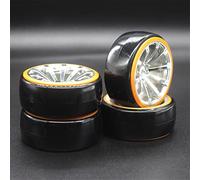 VXELY 4Pcs RC 1:10 Drift Car ABS Wheel Rim Tyre Tires, for HSP, 94123/94122/94103/D4/D3 Rc Car Tyre(605-5005Y)
