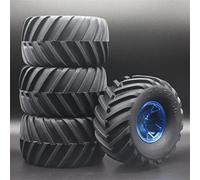 VXELY 4Pcs RC 1:10, for Monster, Truck Rubber Tires Tyre+ABS Wheel Rim 0703-3003, for HPI, for HSP, Rc Car Tyre(Blue)