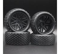VXELY 4PCS RC 1/10 Scale Off-Road Car Tires Tyre And Wheels, for HSP, 94166/94107/94106 66020 Rc Car Tyre(Black)