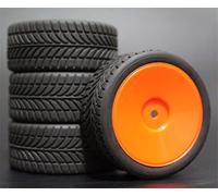 VXELY 4PCS Rubber RC Racing Tires Car On Road Wheel Rim, for HSP, for HPI, 901 ALL 1/10, for HSP, 94123/94122/94103/D4/D3 Rc Car Tyre(901R-6085)