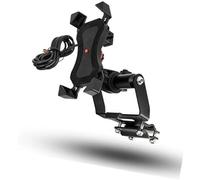 VXELY Detachable Phone Holder, for Africa, for Twin, for CRF1000L 2018-2019 Motorcycle Windshield Stand Holder Phone Mobile Phone GPS Navigation Plate Bracket Motorcycle Phone Mount(BLACK USB charging