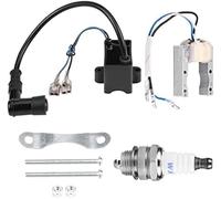 VXELY Ignition Compatible, for Motorized 49cc 66cc 80cc Ignition Coil Spark Plug Coil Magneto Engine Bicycle Car Ignition Coil and Plug Kit