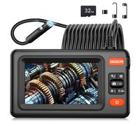 VXGDOE Dual Lens Endoscope Camera with Light, 1920P HD Borescope Camera with 4.3" LCD, 8 Adjustable LEDs, 16.4FT Semi-Rigid Cable & 32GB Card-IP67 Waterproof Inspection Borescope for Sewer/Drain/Pipe
