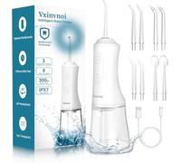 Vxinvnoi Cordless Water Flosser,with Gentle Pulse Technology for Sensitive Gums,300ML Electric Flosser with 8 Adjustable Nozzles and 3 Modes for Oral Cleaning and Braces Care