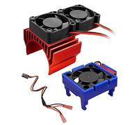 VXL-3s ESC Cooling Fan and Motor Cooling Fan Dual Fan Set Compatible with Traxxas Slash 4x4 Stampede 4x4 Rustler 4x4 Hoss 4×4 Velineon VXL 3s Heat Sink, Red