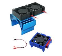 VXL-3s ESC Cooling Fan and Motor Dual Fan Compatible with Traxxas Slash 4x4 Stampede 4x4 Rustler 4x4, Blue